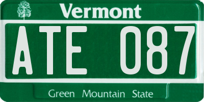 VT license plate ATE087
