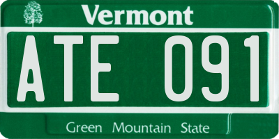 VT license plate ATE091