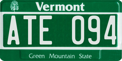 VT license plate ATE094