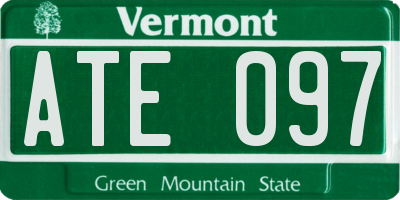 VT license plate ATE097