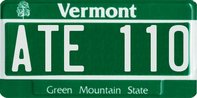 VT license plate ATE110
