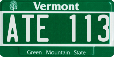 VT license plate ATE113
