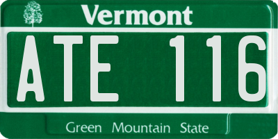 VT license plate ATE116