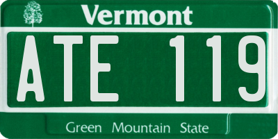 VT license plate ATE119