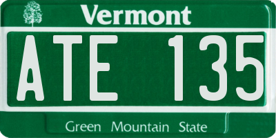 VT license plate ATE135