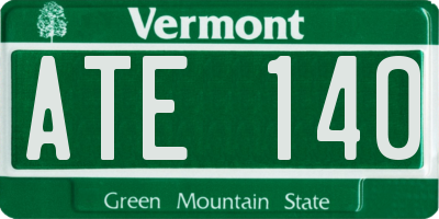 VT license plate ATE140