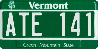 VT license plate ATE141