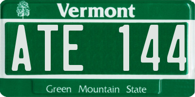 VT license plate ATE144
