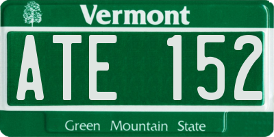 VT license plate ATE152