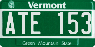 VT license plate ATE153