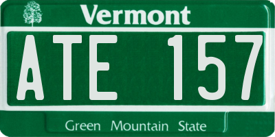 VT license plate ATE157