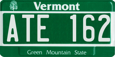 VT license plate ATE162