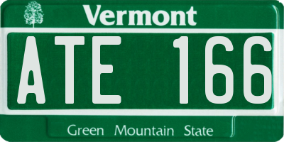 VT license plate ATE166