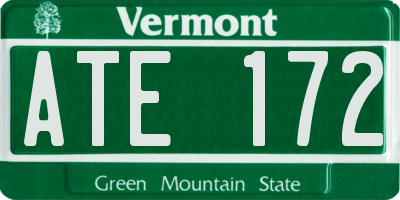 VT license plate ATE172