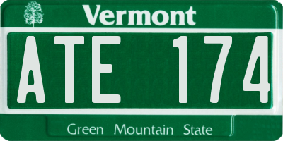 VT license plate ATE174
