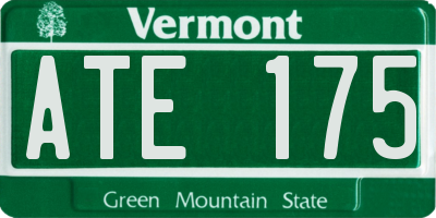 VT license plate ATE175
