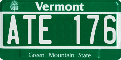 VT license plate ATE176