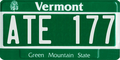 VT license plate ATE177