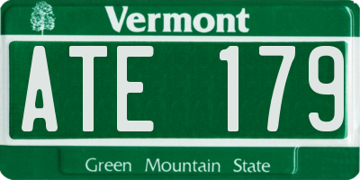VT license plate ATE179