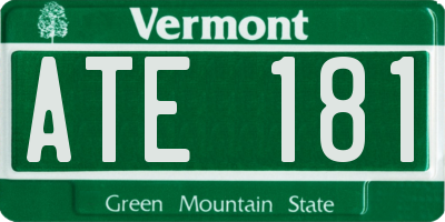 VT license plate ATE181