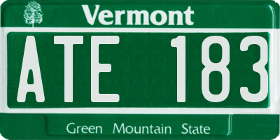 VT license plate ATE183