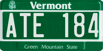 VT license plate ATE184