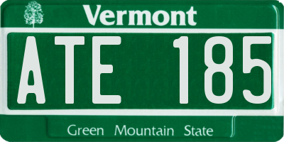 VT license plate ATE185
