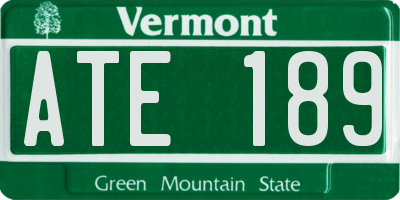 VT license plate ATE189