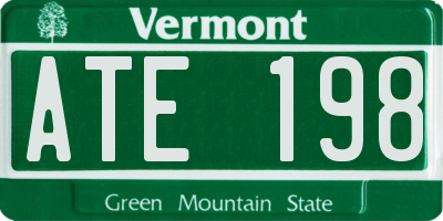 VT license plate ATE198