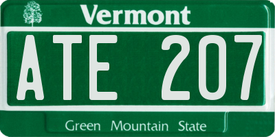 VT license plate ATE207