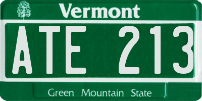 VT license plate ATE213