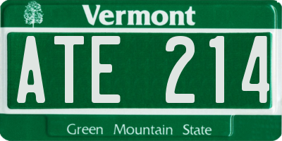 VT license plate ATE214