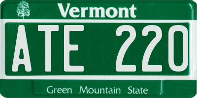 VT license plate ATE220