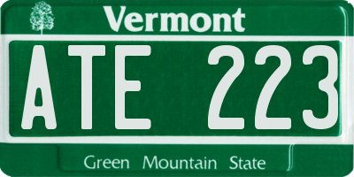 VT license plate ATE223