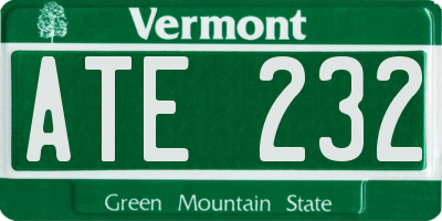 VT license plate ATE232