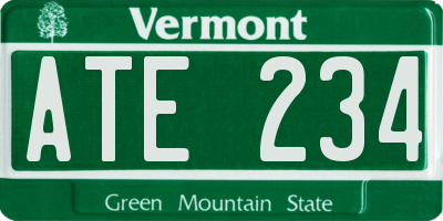 VT license plate ATE234