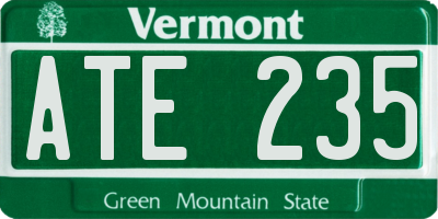 VT license plate ATE235