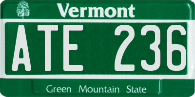 VT license plate ATE236