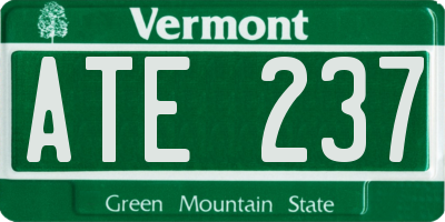 VT license plate ATE237