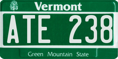 VT license plate ATE238