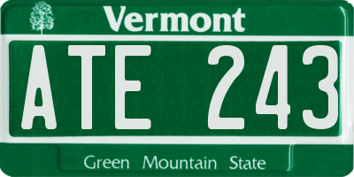 VT license plate ATE243