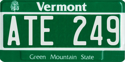 VT license plate ATE249