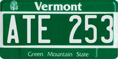 VT license plate ATE253