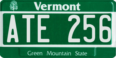 VT license plate ATE256