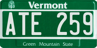 VT license plate ATE259
