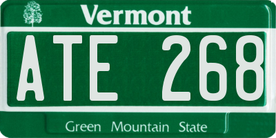 VT license plate ATE268