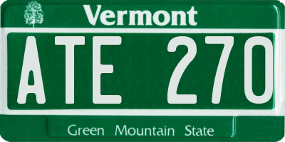 VT license plate ATE270