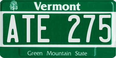 VT license plate ATE275