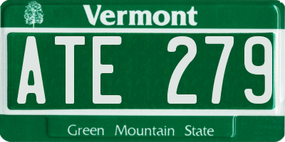 VT license plate ATE279