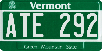 VT license plate ATE292